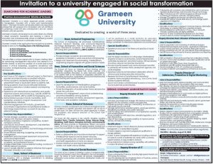 গ্রামীণ ইউনিভার্সিটিতে বিভিন্ন বিভাগে চাকরি