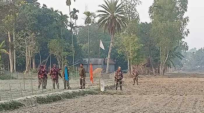 সীমান্তে বিএসএফের সড়ক নির্মাণের চেষ্টা, বিজিবির বাধায় বন্ধ কাজ